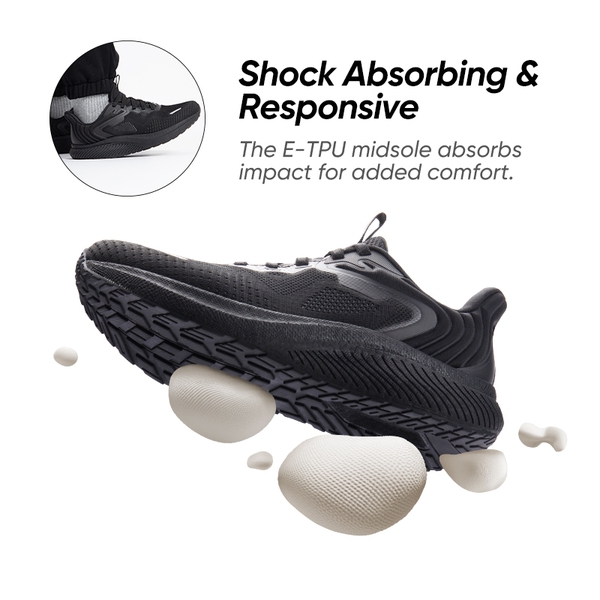 Men's Knitted Non-Slip Sneakers - BLACK - 1